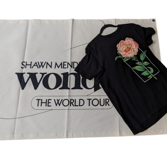 Shawn Mendes Tops - Shawn Mendes combo wonder world tour banner the tour merch t-shirt women's sizeM